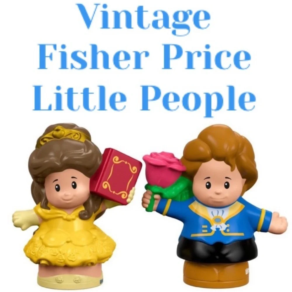 Little People Princess Belle and Prince Rare Disney Fisher Price Vintage Toys - Picture 10 of 14